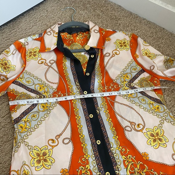 Zara Multicolor Chain Print Scarf Dress - Picture 5 of 11